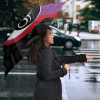 Personalised Aotearoa Lawn Bowls Umbrella Maori and Silver Fern Sporty Style Purple Color - Polynesian Pride