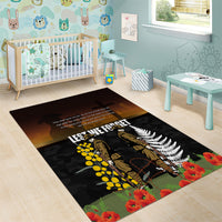 New Zealand and Australia ANZAC Day Area Rug Soldier and Last Post Camouflage Pattern LT03 - Polynesian Pride