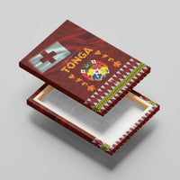 Tonga Independence Day Canvas Wall Art National Flag and Emblem with Ngatu Art Pattern