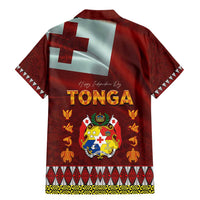 Tonga Independence Day Family Matching Mermaid Dress and Hawaiian Shirt National Flag and Emblem with Ngatu Art Pattern