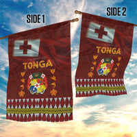 Tonga Independence Day Garden Flag National Flag and Emblem with Ngatu Art Pattern