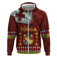 Tonga Independence Day Hoodie National Flag and Emblem with Ngatu Art Pattern