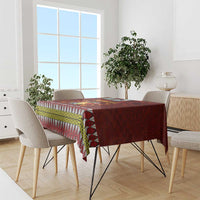 Tonga Independence Day Tablecloth National Flag and Emblem with Ngatu Art Pattern