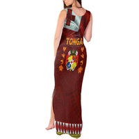 Tonga Independence Day Tank Maxi Dress National Flag and Emblem with Ngatu Art Pattern LT03 - Polynesian Pride