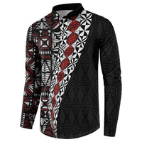 Tonga Ngatu Art Tattoo Polynesian Button Sweatshirt