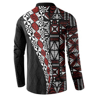 Tonga Ngatu Art Tattoo Polynesian Button Sweatshirt