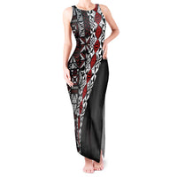 Tonga Ngatu Art Tattoo Polynesian Tank Maxi Dress LT03 Women Black - Polynesian Pride