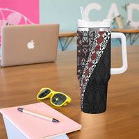 Tonga Ngatu Art Tattoo Polynesian Tumbler With Handle