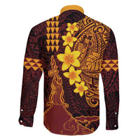 Hawaii Volcano Family Matching Short Sleeve Bodycon Dress and Hawaiian Shirt Polynesian and Kakau Pattern