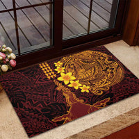 Hawaii Volcano Rubber Doormat Polynesian and Kakau Pattern