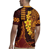 Hawaii Volcano Rugby Jersey Polynesian and Kakau Pattern