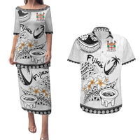Fijian Traditional Culture Couples Matching Puletasi and Hawaiian Shirt Tapa Tribal Tattoos - Polynesian Pride