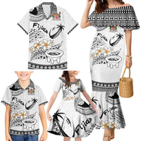 Fijian Traditional Culture Family Matching Mermaid Dress and Hawaiian Shirt Tapa Tribal Tattoos - Polynesian Pride