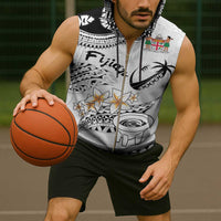 Fijian Traditional Culture Sleeveless Zip Hoodie Tapa Tribal Tattoos LT03 - Polynesian Pride