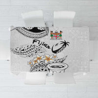 Fijian Traditional Culture Tablecloth Tapa Tribal Tattoos LT03 White - Polynesian Pride