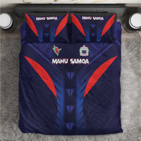 Rugby Samoa Bedding Set Siva Tau Spirit Sporty Vibes LT03 Navy - Polynesian Pride
