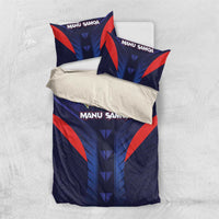 Rugby Samoa Bedding Set Siva Tau Spirit Sporty Vibes LT03 US Twin 172cm x 218cm Navy - Polynesian Pride