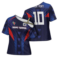 Custom Rugby Samoa Cross Shoulder Shirt Siva Tau Spirit Sporty Vibes - Polynesian Pride