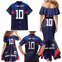 Custom Rugby Samoa Family Matching Mermaid Dress and Hawaiian Shirt Siva Tau Spirit Sporty Vibes - Polynesian Pride