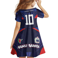 Custom Rugby Samoa Family Matching Tank Maxi Dress and Hawaiian Shirt Siva Tau Spirit Sporty Vibes - Polynesian Pride