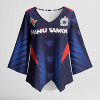 Custom Rugby Samoa Kimono Sleeve Blouse Siva Tau Spirit Sporty Vibes - Polynesian Pride