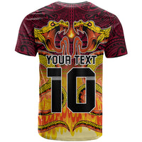 Custom PNG Port Moresby Vipers Rugby T Shirt Fire Vipers Mix PNG Bird Polynesian Tattoo LT03 - Polynesian Pride