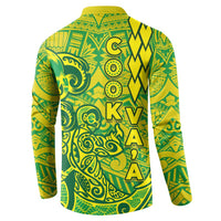 Cook Islands Va'a Polynesian Art Tattoo Button Sweatshirt National Color LT03 - Polynesian Pride