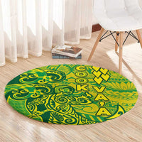 Cook Islands Vaa Polynesian Art Tattoo Round Carpet National Color