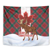 Canadian Christmas - Moose and Maple Retro Style Tapestry