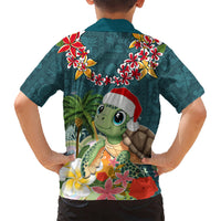 Hawaii Honu Mele Kalikimaka Hawaiian Shirt Santa Tropical Flower Aloha Summer Turquoise Version LT03 - Polynesian Pride