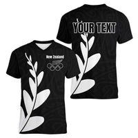 Personalised New Zealand Canoeing Special Jersey Women V-Neck T-Shirt LT03 - Polynesian Pride