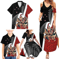 New Zealand Te Matatini Family Matching Summer Maxi Dress and Hawaiian Shirt Kapa Haka and Silver Fern - Maori Art Pattern LT03 - Polynesian Pride