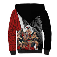 New Zealand Te Matatini Sherpa Hoodie Kapa Haka and Silver Fern - Maori Art Pattern