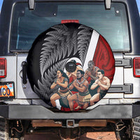 New Zealand Te Matatini Spare Tire Cover Kapa Haka and Silver Fern - Maori Art Pattern