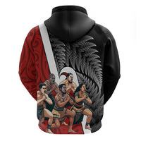 New Zealand Te Matatini Zip Hoodie Kapa Haka and Silver Fern - Maori Art Pattern