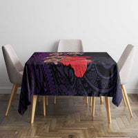 Pasifika Festival Tablecloth Plumeria Turtles with Hibiscus - Polynesian Art Tattoo Purple Color LT03 - Polynesian Pride
