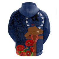 Cook Island ANZAC Day Zip Hoodie Soldier Paying Respect We Shall Remember Them LT03 - Polynesian Pride