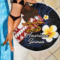 American Samoa Flag Day Beach Blanket Polynesian Tatau Art and Plumeria
