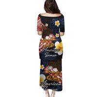 American Samoa Flag Day Family Matching Puletasi and Hawaiian Shirt Polynesian Tatau Art and Plumeria