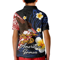American Samoa Flag Day Kid Polo Shirt Polynesian Tatau Art and Plumeria