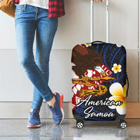 American Samoa Flag Day Luggage Cover Polynesian Tatau Art and Plumeria