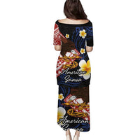 American Samoa Flag Day Puletasi Polynesian Tatau Art and Plumeria