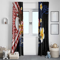 American Samoa Flag Day Window Curtain Polynesian Tatau Art and Plumeria LT03 - Polynesian Pride