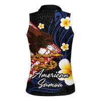 American Samoa Flag Day Women Sleeveless Polo Shirt Polynesian Tatau Art and Plumeria