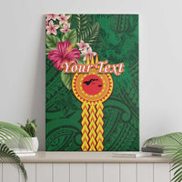 Manuʻa Islands Canvas Wall Art Polynesian Style with Rooster Tattoo and Tropical Plants