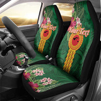 Manuʻa Islands Car Seat Cover Polynesian Style with Rooster Tattoo and Tropical Plants