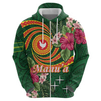Manuʻa Islands Hoodie Polynesian Art Tattoo Style and Tropical Plants