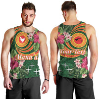 Manuʻa Islands Men Tank Top Polynesian Art Tattoo Style and Tropical Plants
