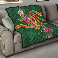 Manuʻa Islands Quilt Polynesian Art Tattoo Style and Tropical Plants