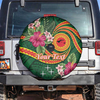 Manuʻa Islands Spare Tire Cover Polynesian Art Tattoo Style and Tropical Plants